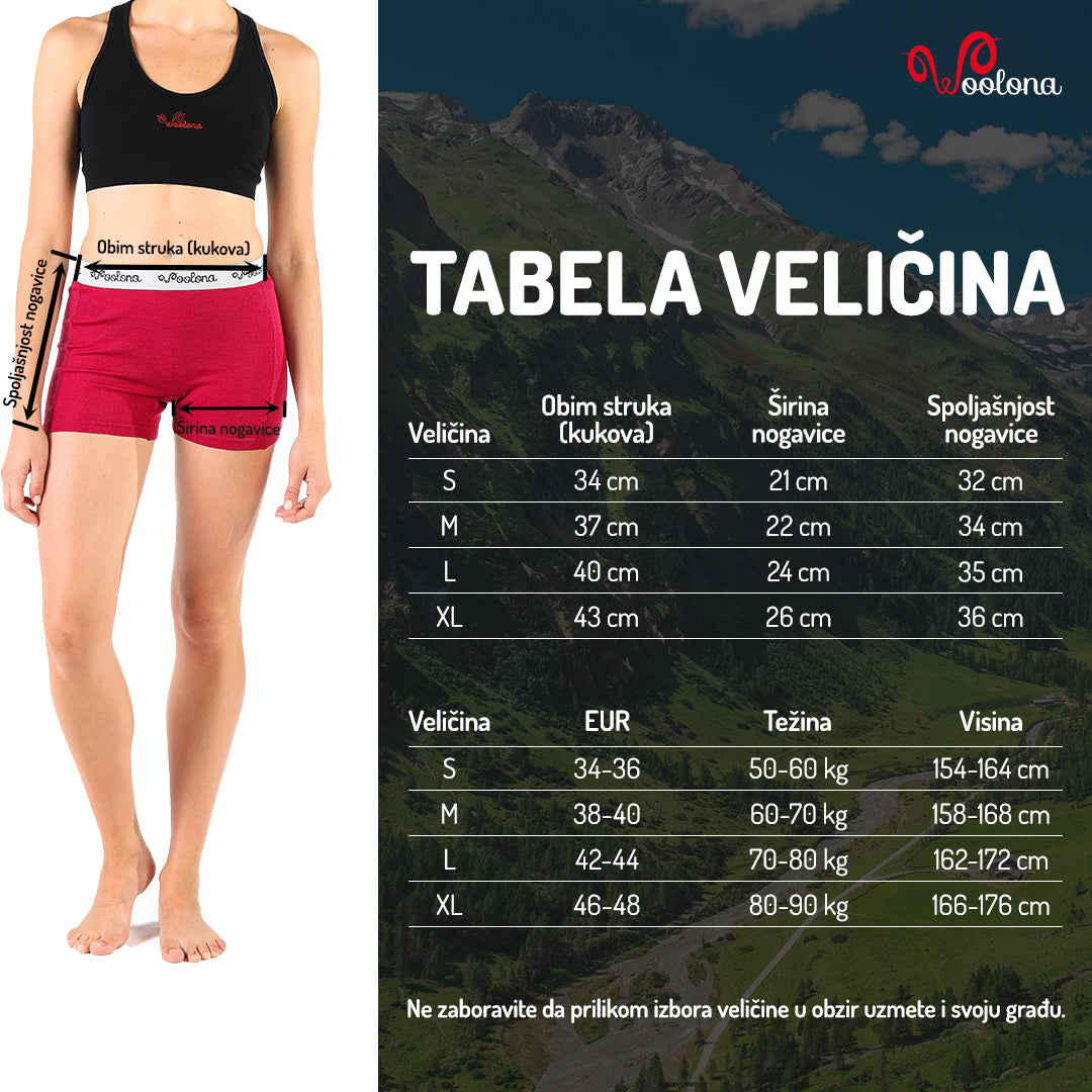 ZELUS- Aktivni veš ženske bokserice set X2 - 100% Merino vuna