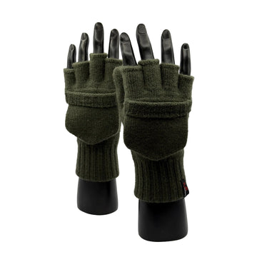 Combi zimske pletene rukavice od 100% merino vune | Preklop za prste