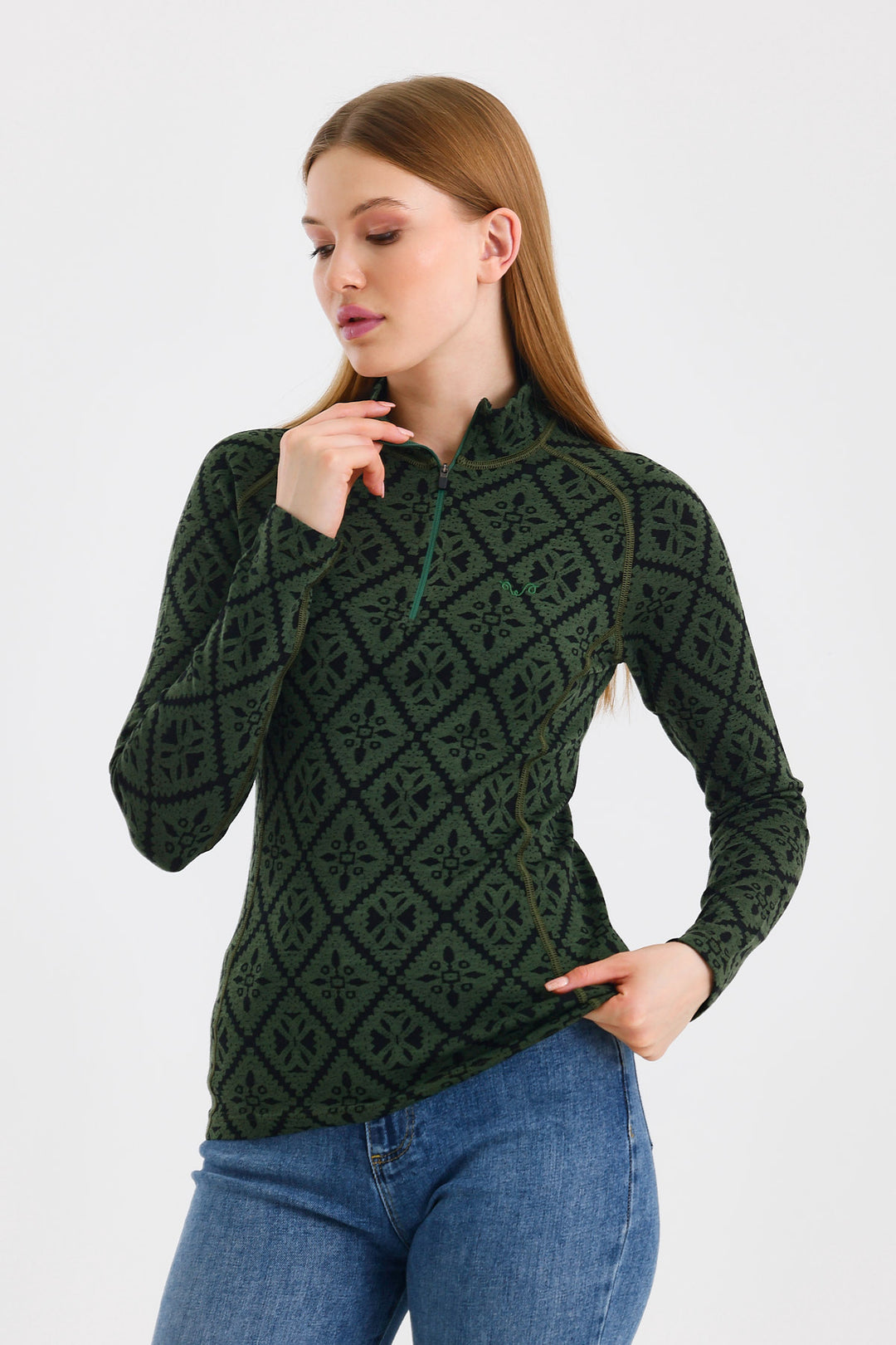 VENUS- Aktivni veš 100% merino vuna zenska bluza 1/4 Zip