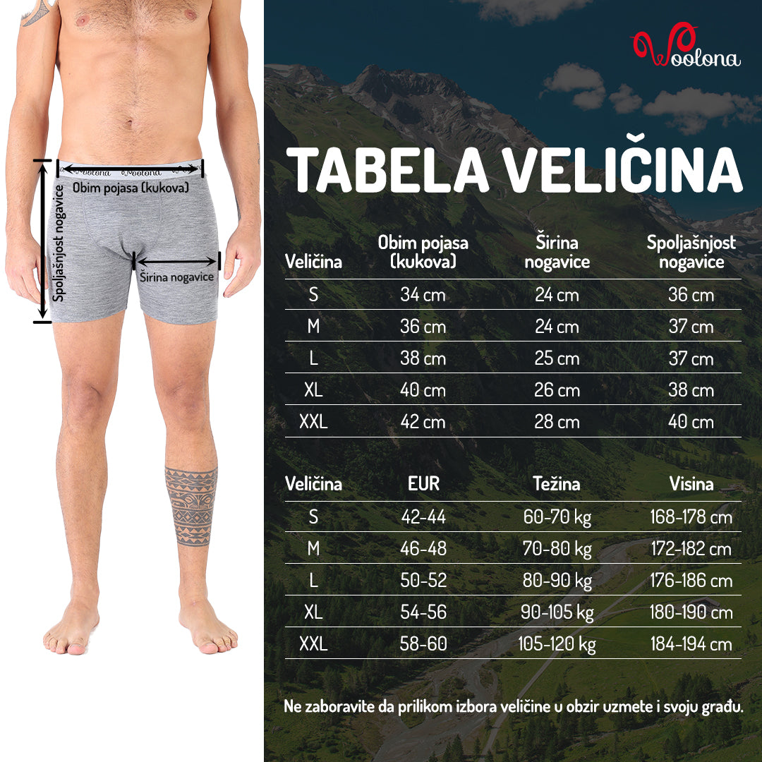 ULTIMA- Aktivni veš  bokserice set X2 - 100% Merino vuna