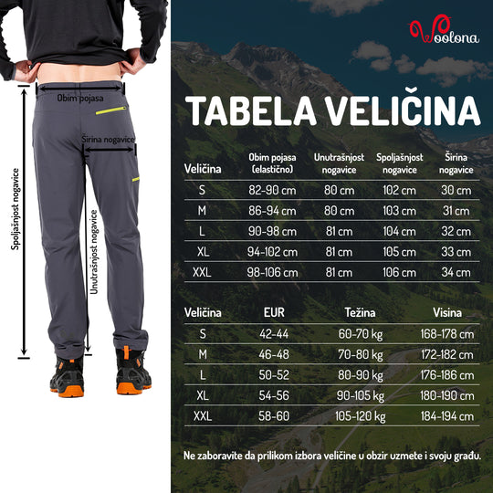 TREK- MUŠKE PANTALONE MERINO VUNA