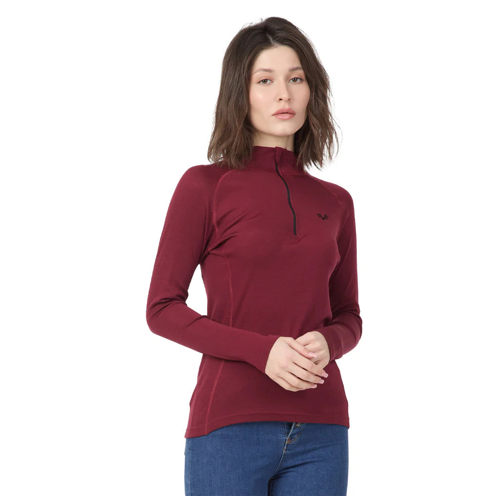 VEGA- Aktivni veš 100% merino vuna ženska bluza 1/4 Zip