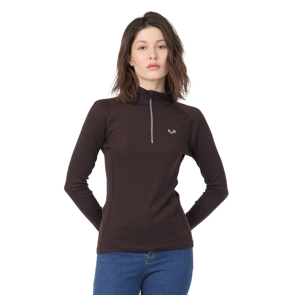 VEGA- Aktivni veš 100% merino vuna ženska bluza 1/4 Zip