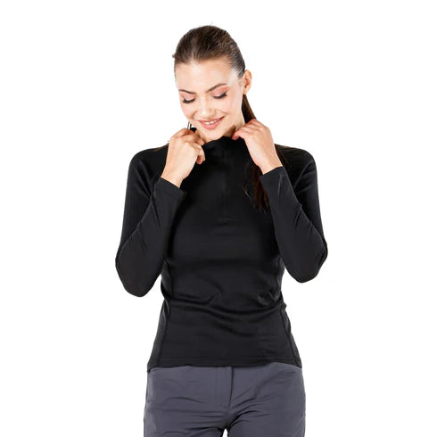 VEGA- Aktivni veš 100% merino vuna ženska bluza 1/4 Zip